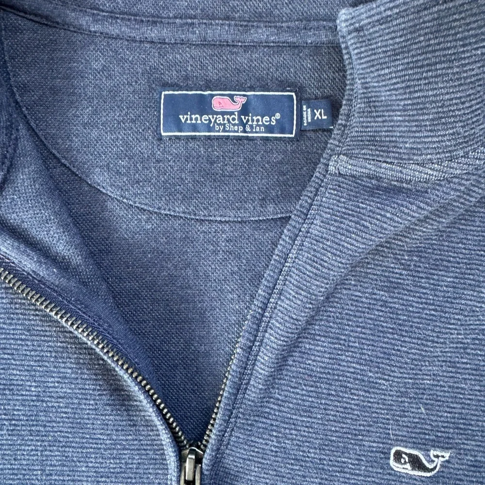 Vineyard Vines Navy Saltwater Quarter-Zip Pullover- XL